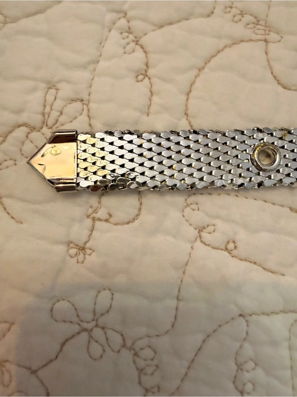 Whiting & Davis Silver Mesh Adjustable Women's Belt